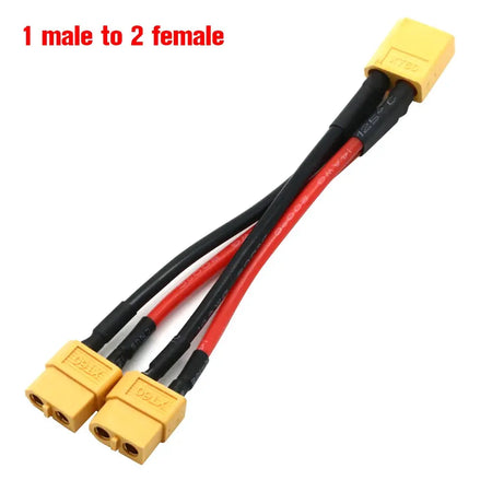 XT60 Parallel Battery Connector Male/Female Cable Dual Extension Y Splitter/ 3-Way 14AWG Silicone Wire for RC Battery Motor by InterCyprus Trading Ltd