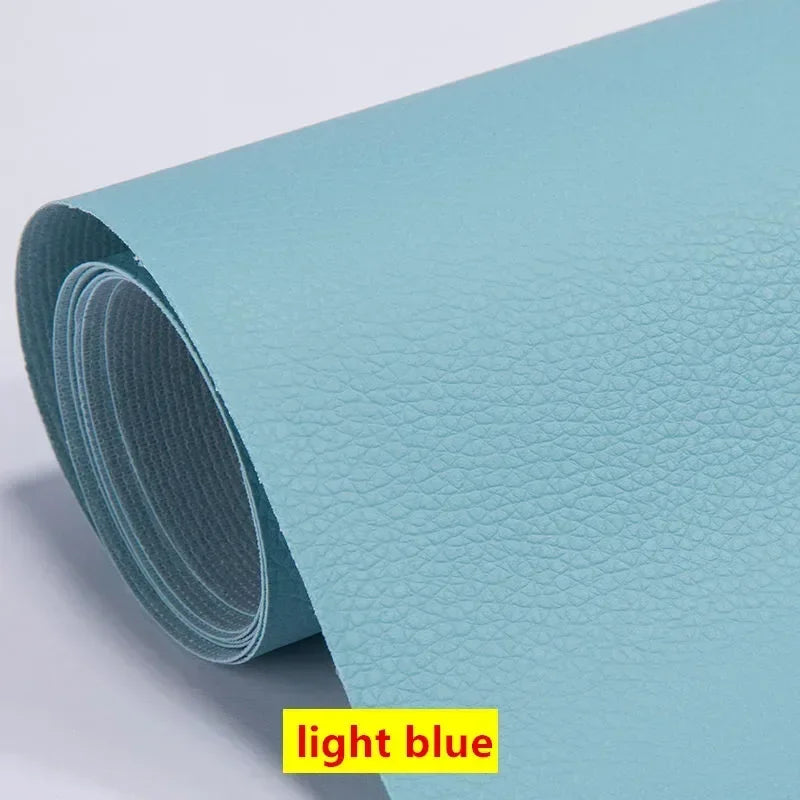 Wear-Resistant Black Leather Repair Patch for Furniture and Accessories light blue / 100x137cm