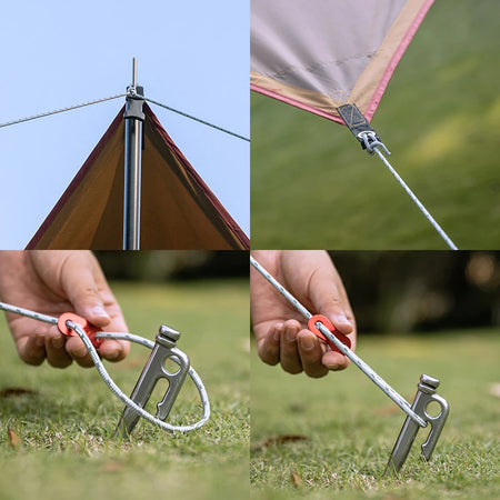 Camping Tent Rope With Tensioner &ndash; Ultra Strong Windproof