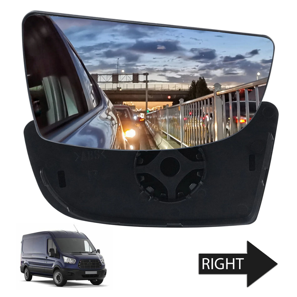 Mirror Glass for Ford Transit MK8 2014 Onwards Right Side Lower Plate Convex Non Heated