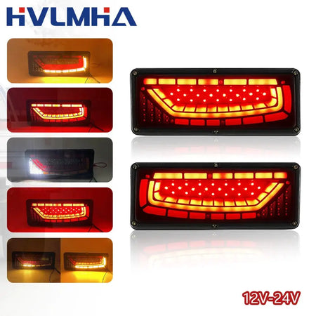 2PCS 12/24V Dynamic LED Truck Tail Light Turn Signal Rear Brake Lights Reverse Signal Lamp Trailer Lorry Bus Camper Caravan by InterCyprus Trading Ltd