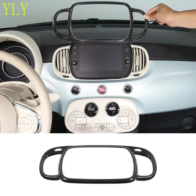 Rifinitura Consolle in Fibra di Carbonio Reale per Fiat 500 2016 2023