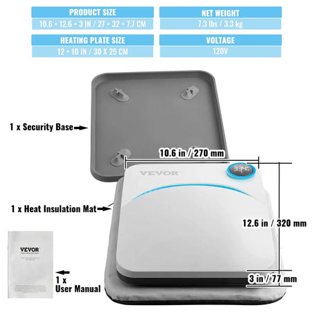 Portable Heat Press 9x9 12x10 For Sublimation DIY 12x10in Blue / spain