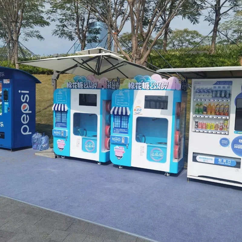 Kommersiell helautomatisk sockervaddsmaskin AMB00063 CE-certifierad för offentliga platser snackautomat