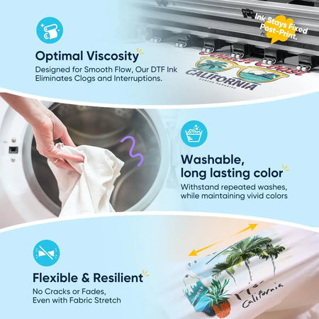 Punehod DTF Ink 500ml &ndash; CMYKW Direct Transfer Printing Ink