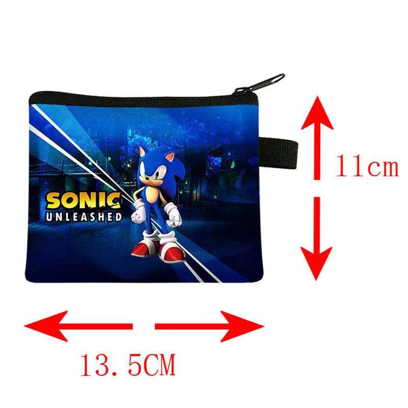 🟠 New Sonic The Hedgehog Children Coin Purse Dark Wind Wallet Portable Card Bag Key Storage Bags Holiday Gifts For Boys