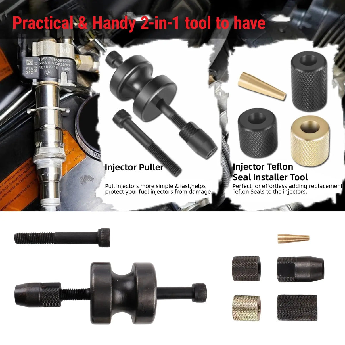PIKBUK High Quality Car Engine Injector Puller Seal Installer Tool Set 130192 130194 130193 For BMW N63 N54 N14 N18 Engine by InterCyprus Trading Ltd