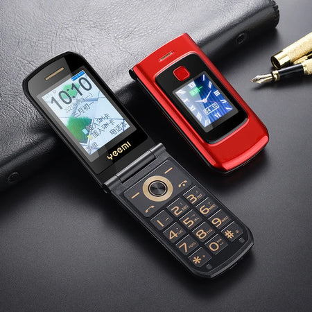 Unlocked 2G Dual Screen Flip Senior Phone &ndash; SOS Call Button