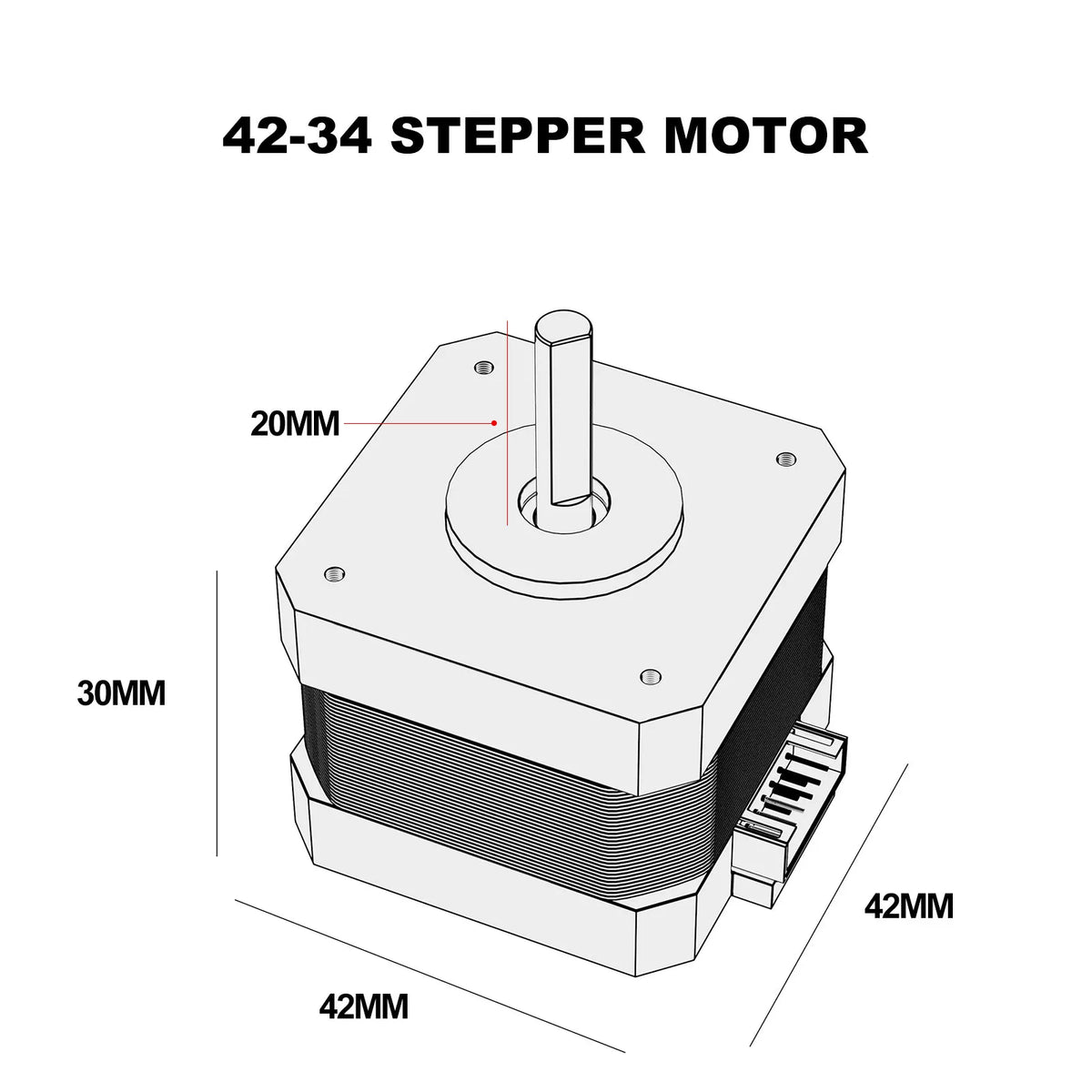 Creality FDM 3D Printer Stepper Motor 42-40 and 42-34 &ndash; Precision Performance for Smooth Movements Stepper Motor 42-34 / 2pcs