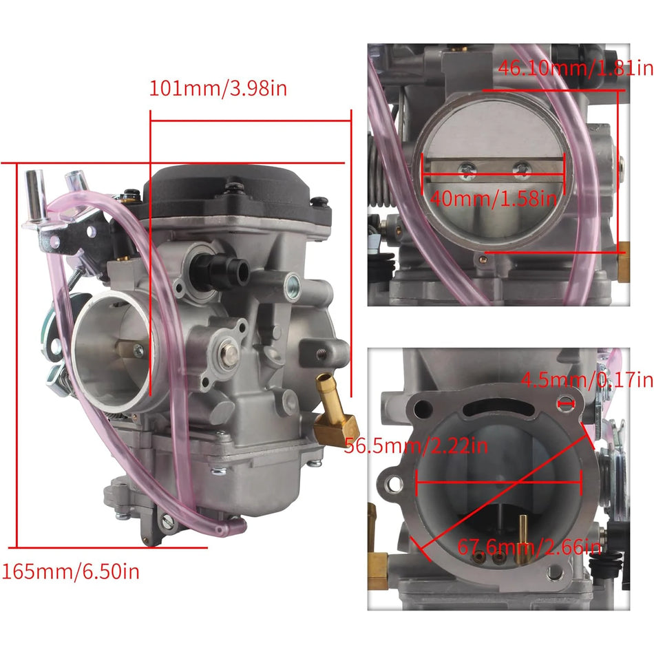 Harley Davidson Sportster Road King CV40 40mm Karbiuratorius, Aliuminio Lydinys