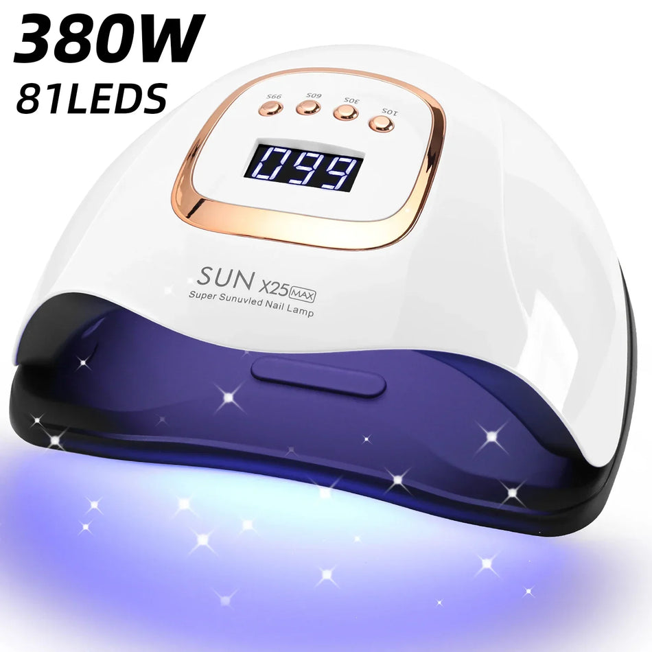 Lâmpada de Unhas UV LED SUN X25 – 380W com 81 LEDs e 4 Temporizadores