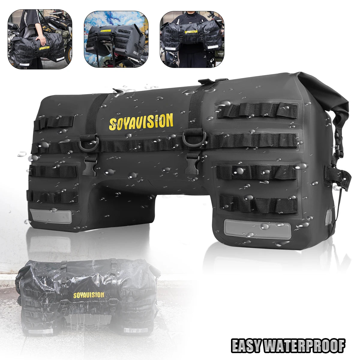 SOYAVISION Y-MC0052 &ndash; Waterproof Motorcycle Tail Bag 80L black