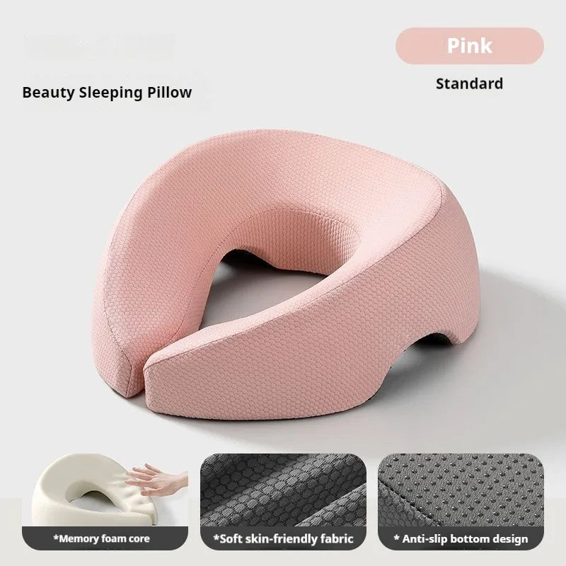 Ergonomic Face Down Pillow with Breathable Memory Foam for Salon &amp; Home Pink / 26x24x10cm