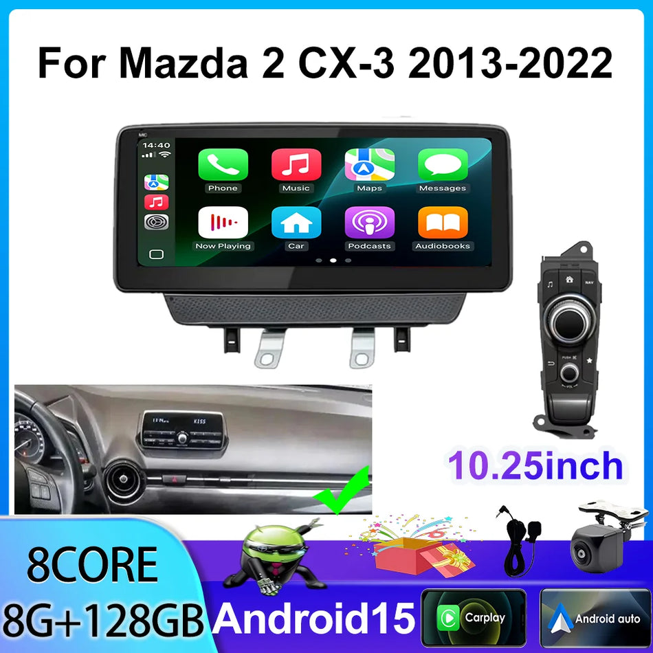 Unitate Head Android 15 de 10.25 Inch pentru Radio Auto Mazda CX3 2014-2020 cu GPS