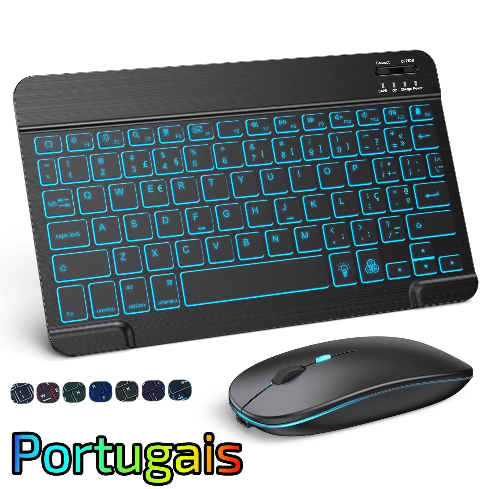 10 Inch Backlit iPad Keyboard and Mouse &ndash; Long Battery Life Portuguese