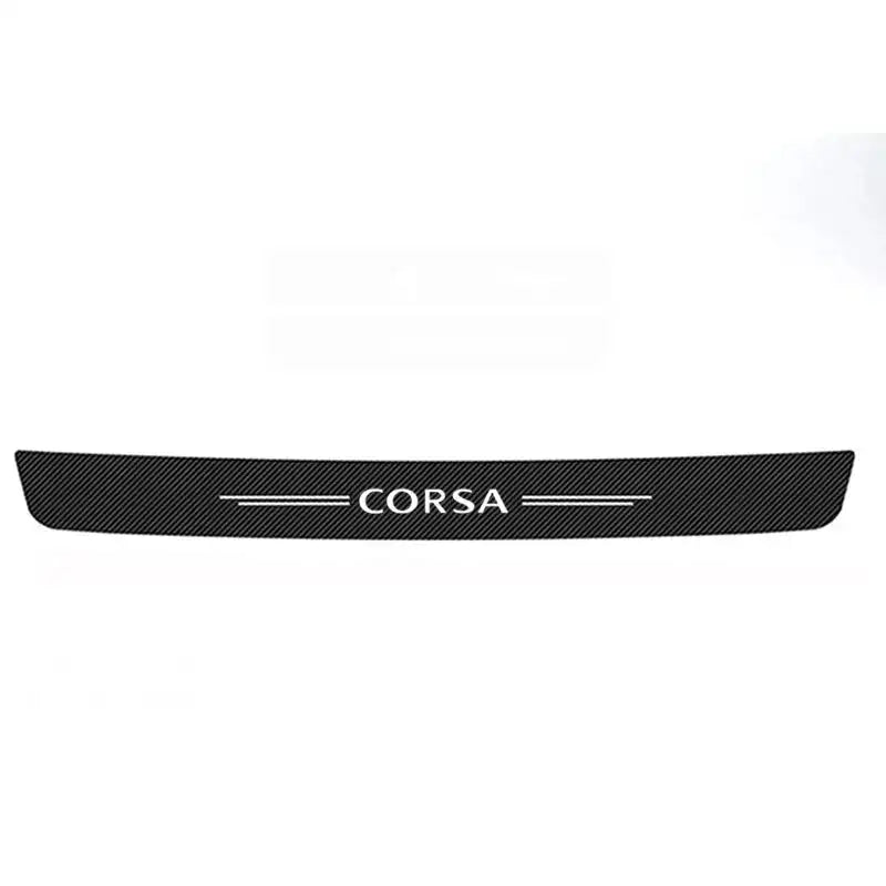 Opel Corsa Door Threshold Protectors Carbon Fiber Leather 1Pc trunk