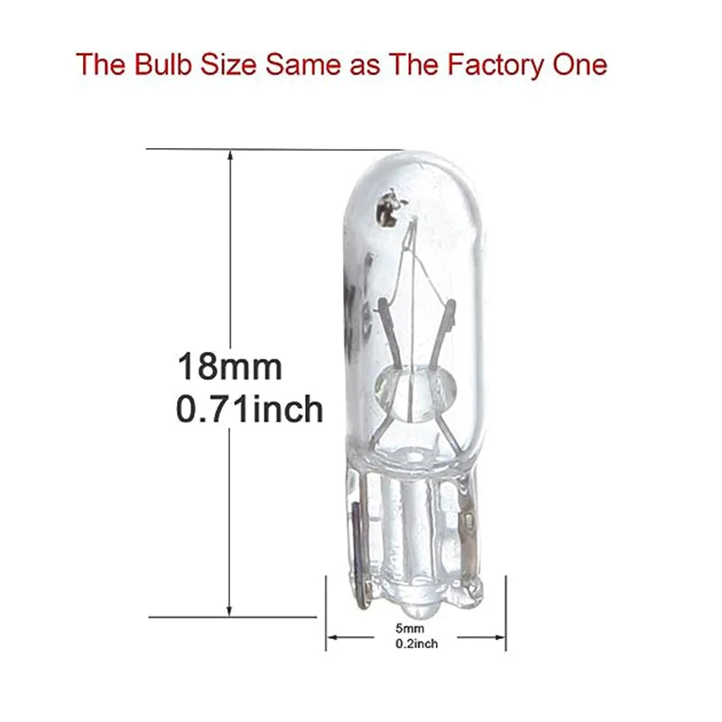 10pcs T5 12v 1.2w W2W Car Halogen Lamp Instrument Lights Dashboard Bulb Auto Interior Light Car Styling