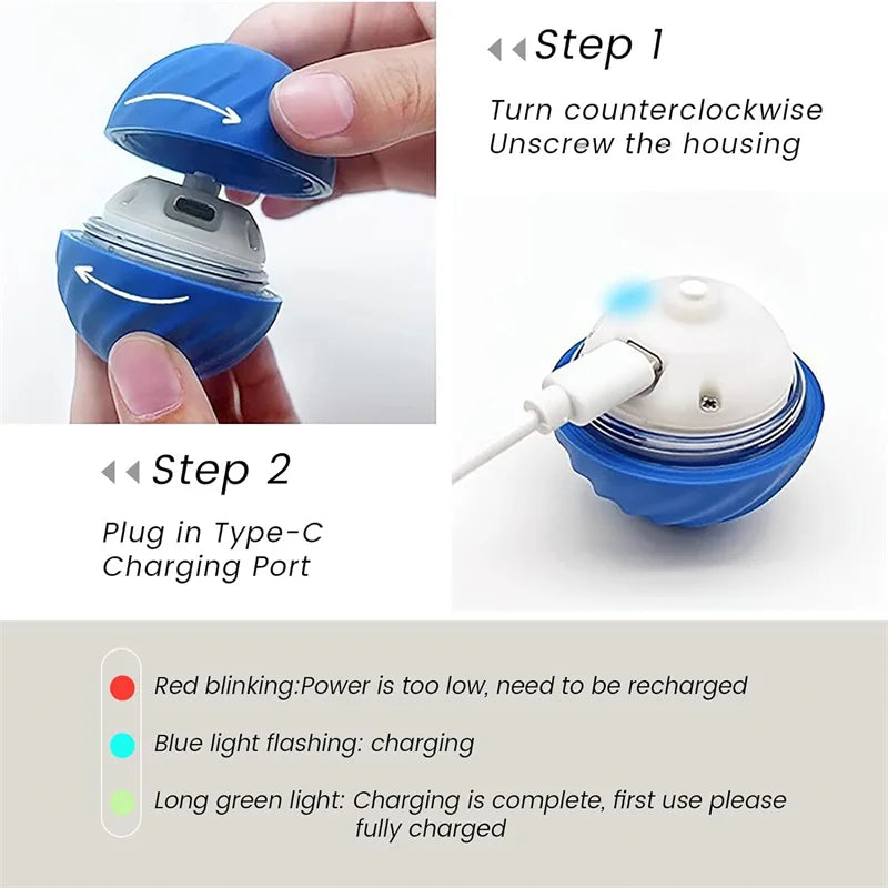 Interactive Smart Pet Ball - USB Rechargeable Electronic Toy for Puppies and Kittens - Birthday Gift for Dogs and Cats