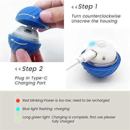 Interactive Smart Pet Ball - USB Rechargeable Electronic Toy for Puppies and Kittens - Birthday Gift for Dogs and Cats