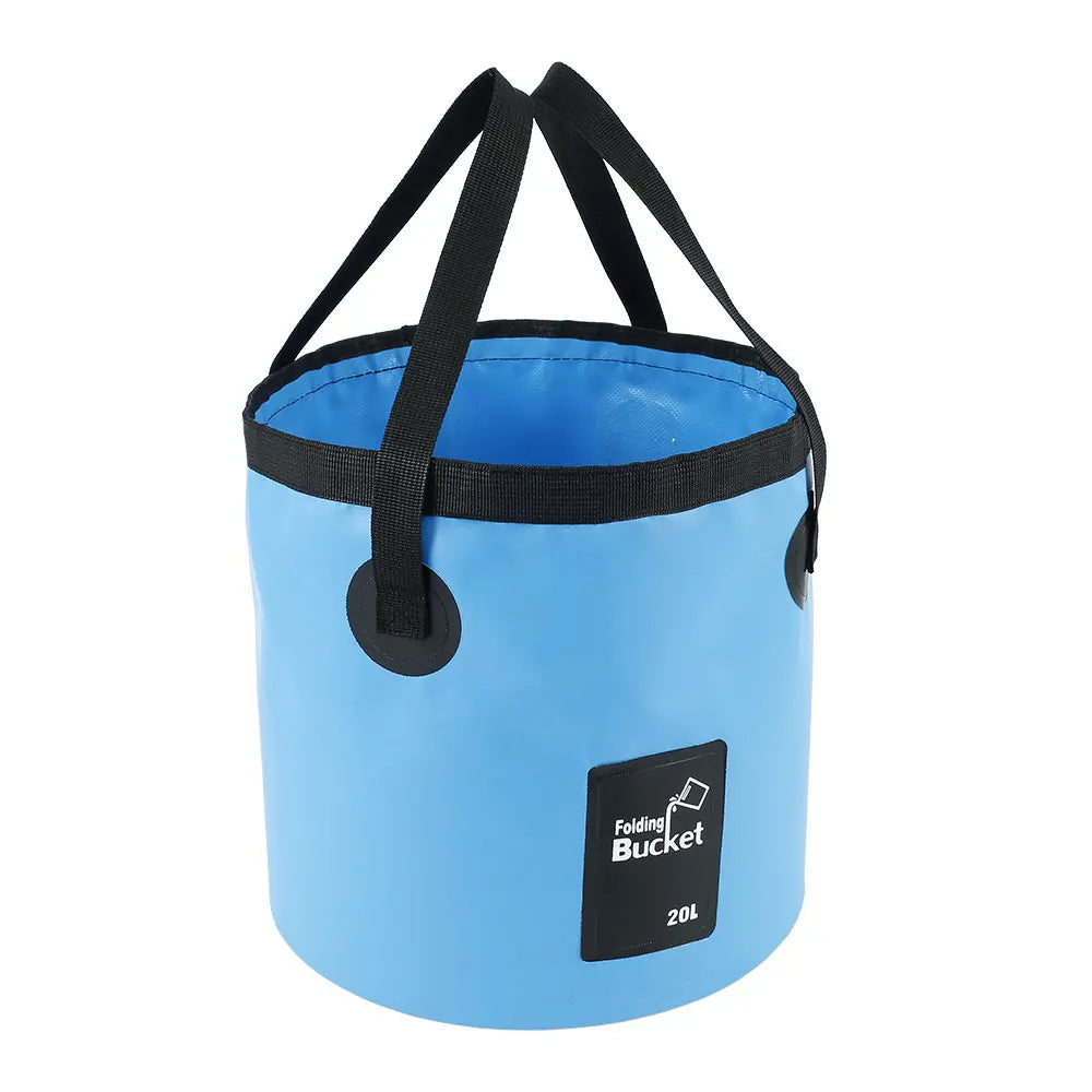 20L Waterproof Folding Bucket, Portable Collapsible Container Blue
