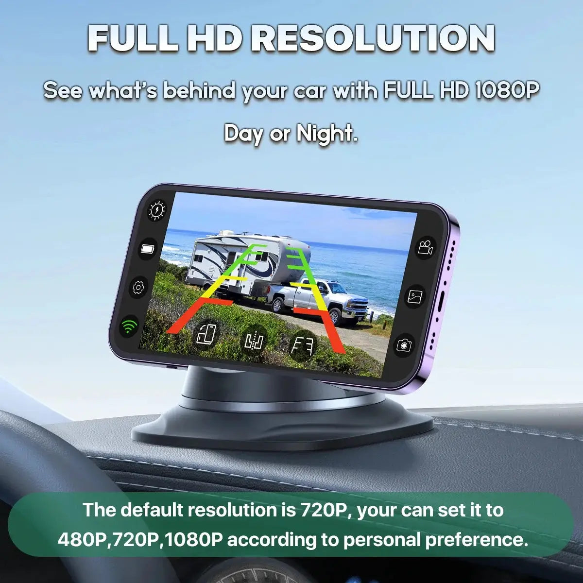 Wireless Solar Dash Cam With 1080p Hd Front Rear License Camera by InterCyprus Trading Ltd