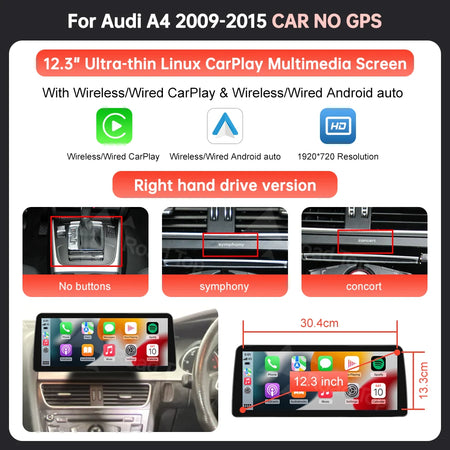 RoadTop 1920x720 Wireless CarPlay &ndash; Airplay Mirror Link 12.3 CAR NO GPS RHD / CZECH REPUBLIC