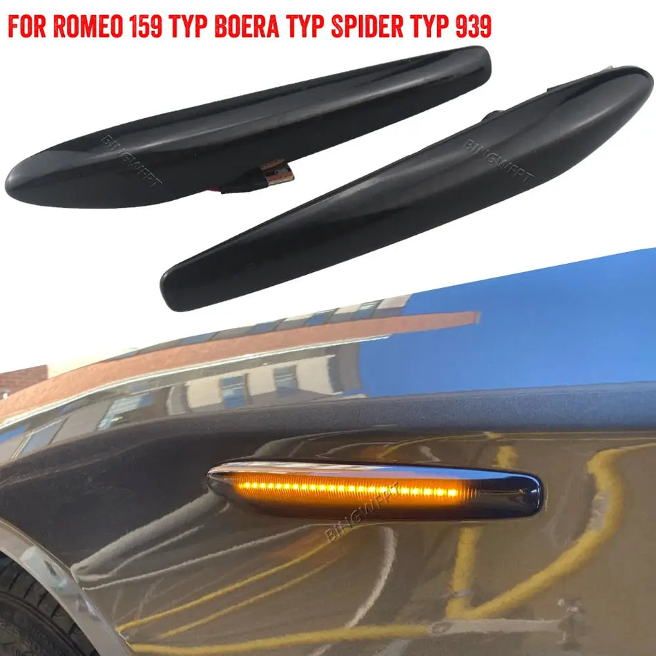 For Alfa Romeo 159 Typ 939 2005-2011 Brera Typ 939 2005-2011 Dynamic LED Side Marker Blinker Turn Signal Light Canbus Error Free by InterCyprus Trading Ltd