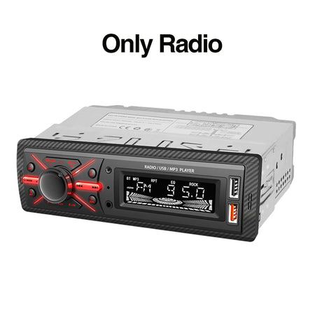 AKAMATE 12V 1 Din Car Radio Bluetooth MP3 &ndash; Dual USB Only Radio