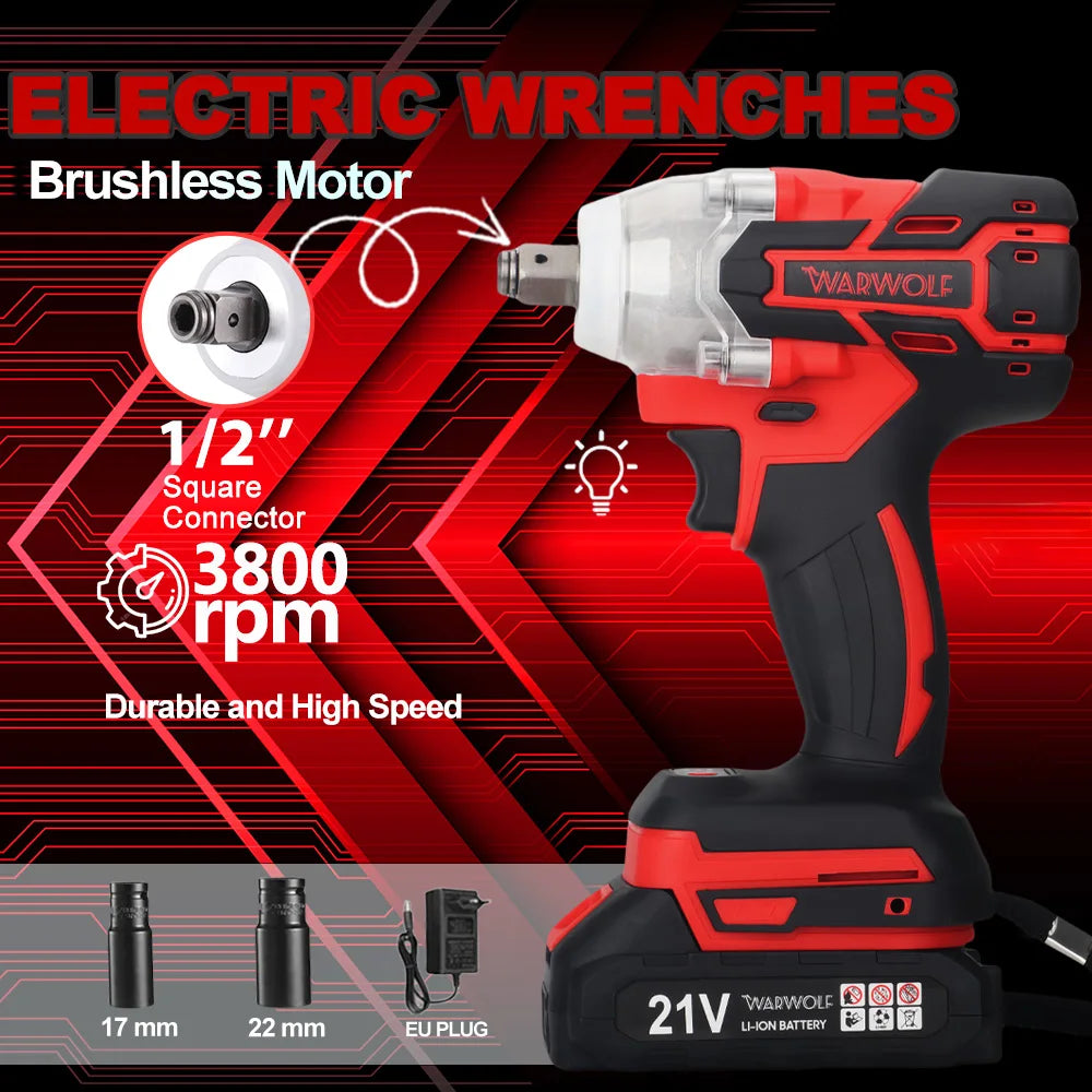Cordless Electric Impact Wrench Drill &ndash; Brushless Motor