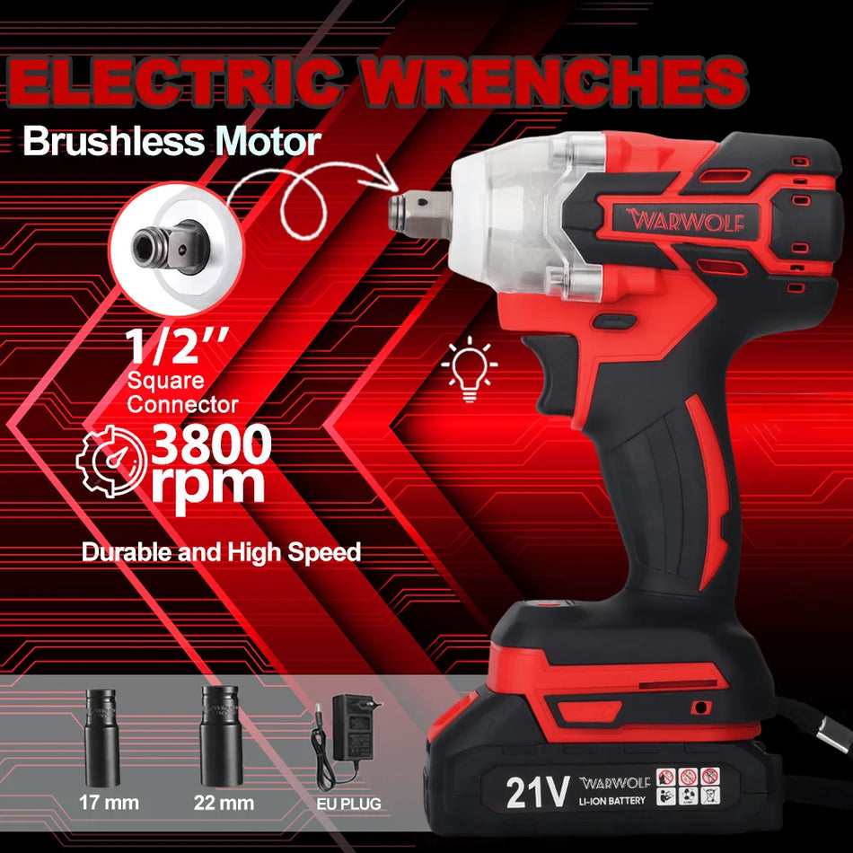 Cordless Electric Impact Wrench Drill &ndash; Brushless Motor