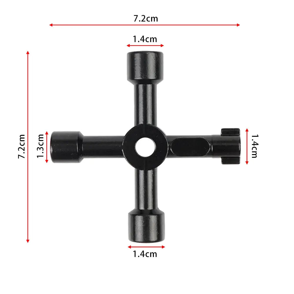 4 Way Cross Key Electrical Cabinet Key Utilities Key Triangle Wrench Plumber Keys for Faucet, Gas Meter, Valve, Spigots Opening by InterCyprus Trading Ltd