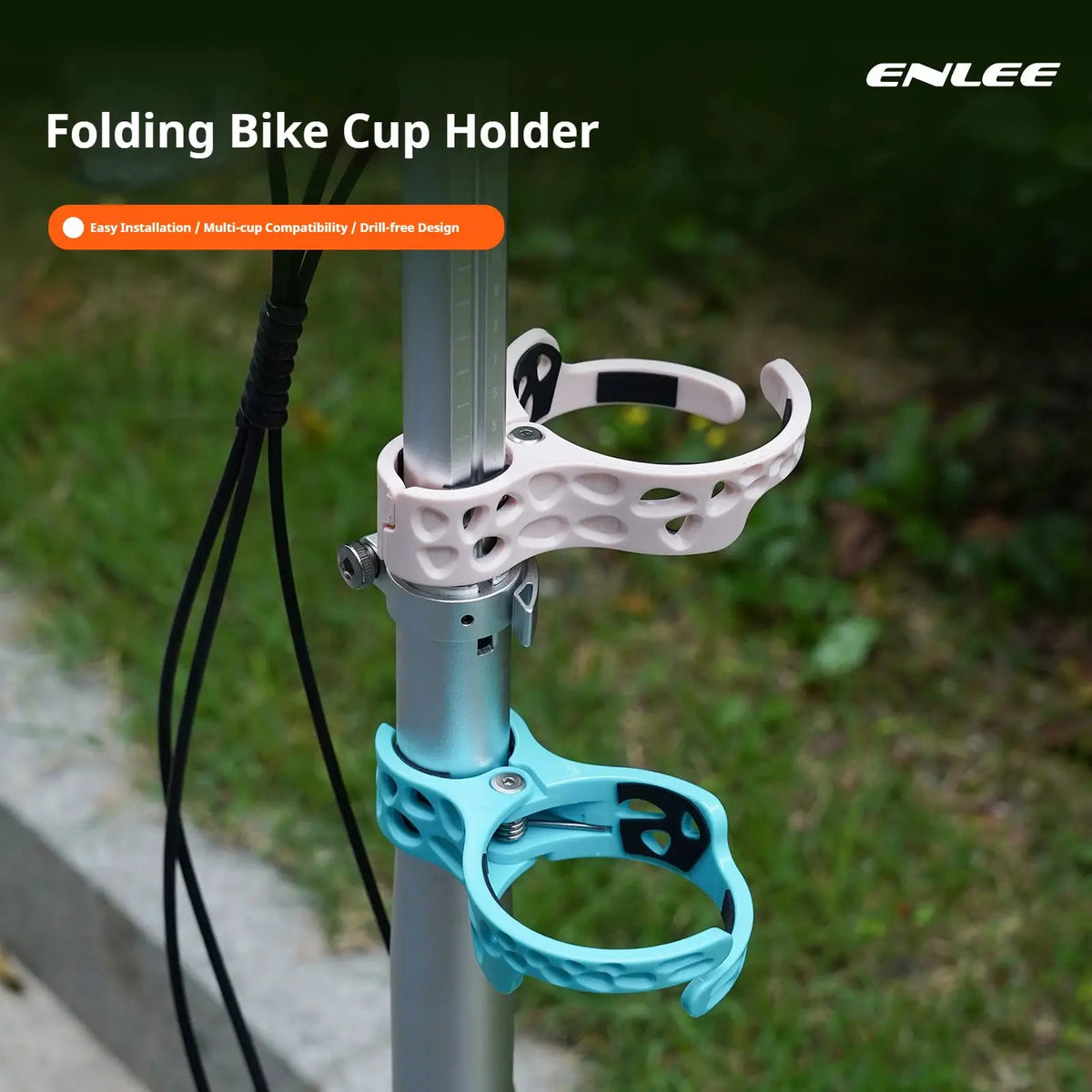 Enli Bicycle Cup Holder, Water Bottle Holder, Adapter Seat Rod Frame Tube, Suitable for Folding Bike Coffee Cup Holder by InterCyprus Trading Ltd