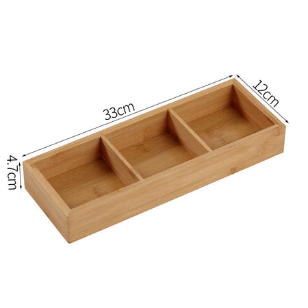 Divided Wooden Tray - Multi Compartment Design For Serving