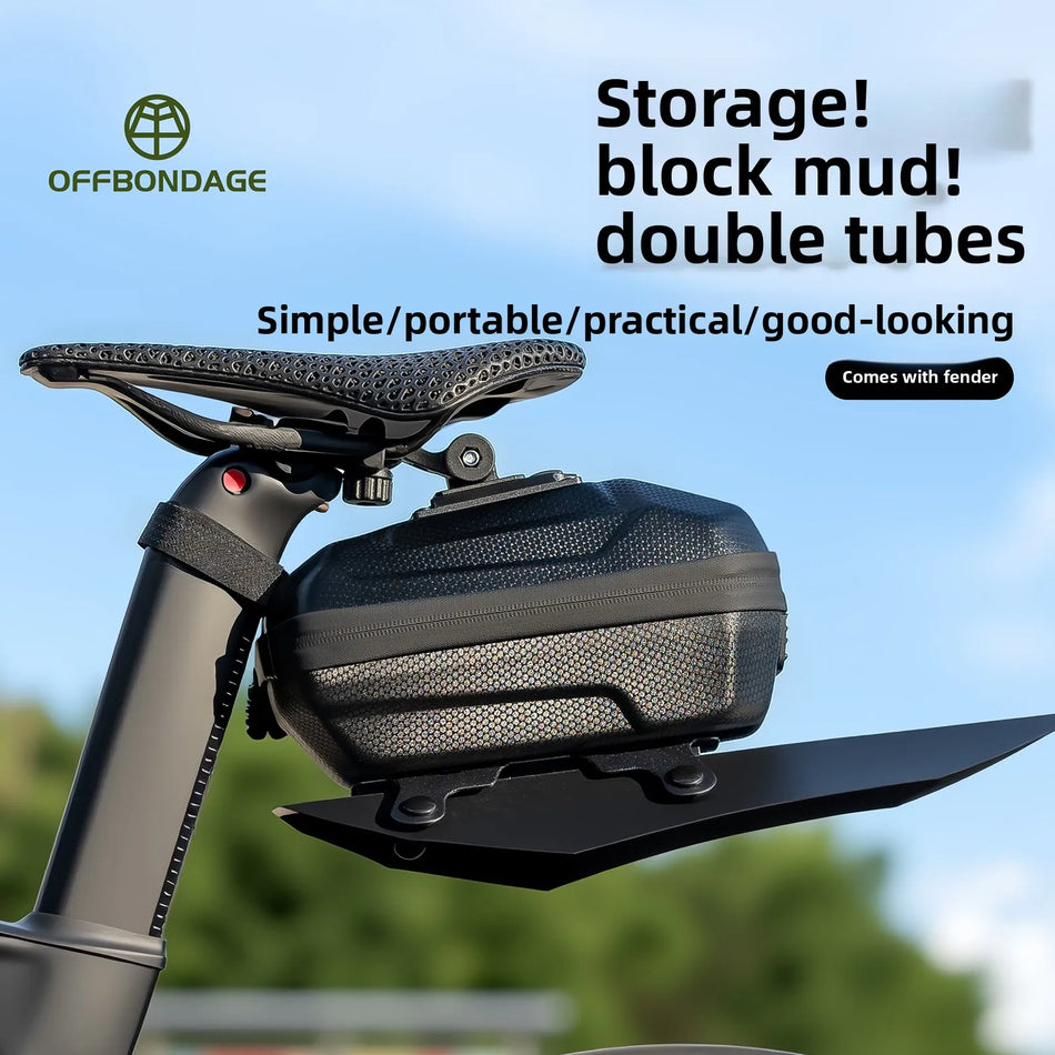 OFFBONDAGE 2.4L MTB Cykeltaske, 2 i 1 Bagagebærer Skærm Bagageboks Regntæt Plastik