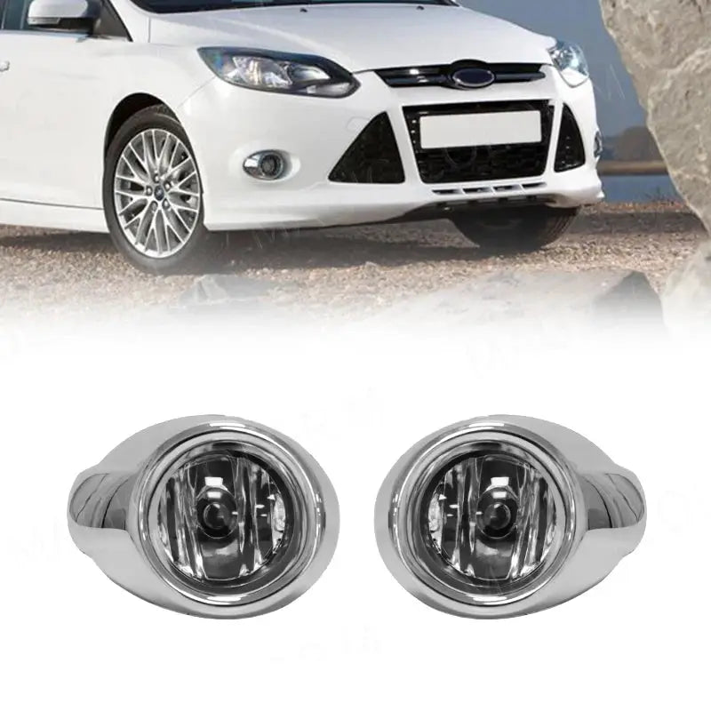 Chrome Cover Car Fog Lamp Day Time Running Light DRL For Ford Focus 3 2012 2013 2014 Focus With Switch Wires by InterCyprus Trading Ltd