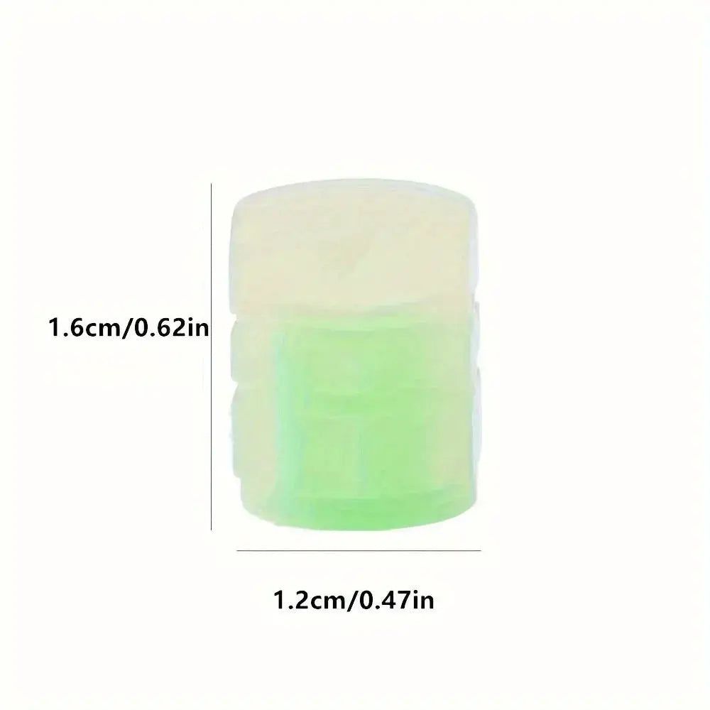 Glow In Dark Valve Caps 4 Pack Hexagonal ABS Wheel Dust Covers by InterCyprus Trading Ltd