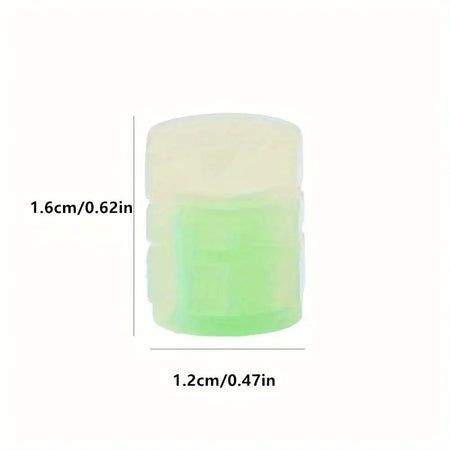 Glow In Dark Valve Caps 4 Pack Hexagonal ABS Wheel Dust Covers by InterCyprus Trading Ltd