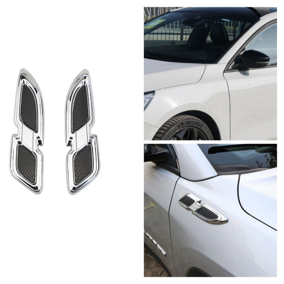 Chrom ABS Auto Seitenkotflügel Belüftungsabdeckungen, 2 Stück, Einfache Installation