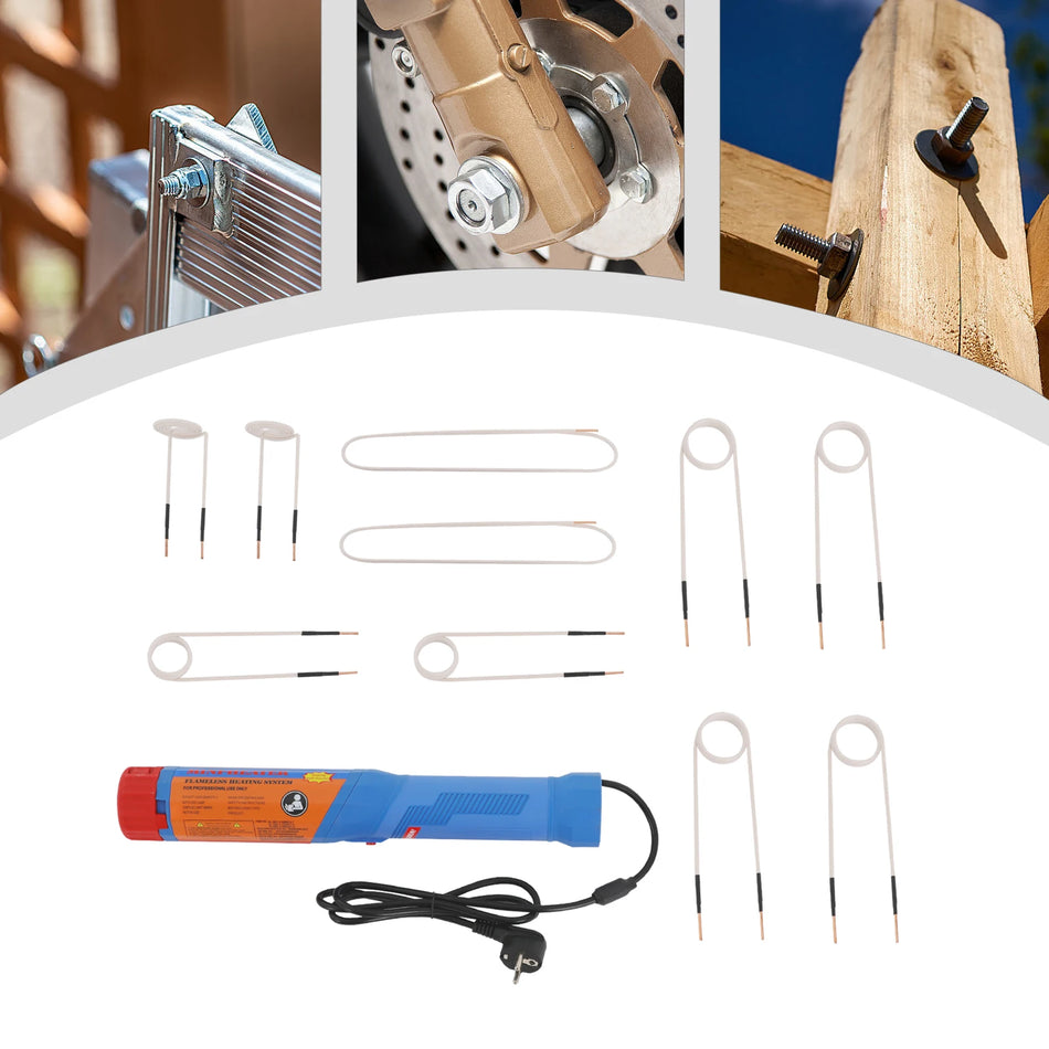 1100W 220V Przenośny Grzejnik Indukcyjny Magnetyczny do Śrub Samochodowych, 10 Cewków