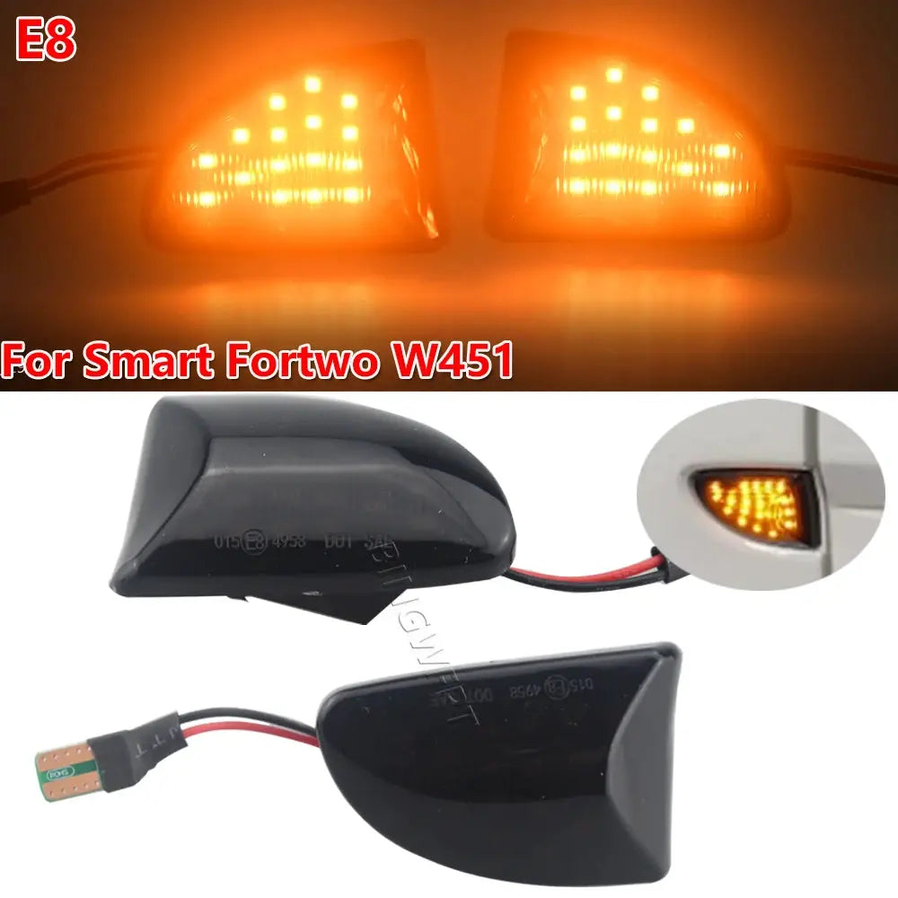 1 Pair LED Dynamic Car Blinker Side Mirror Marker Turn Signal Lights Lamp Accessories For Smart Fortwo 451 MK1 MKII 2007-2015 by InterCyprus Trading Ltd