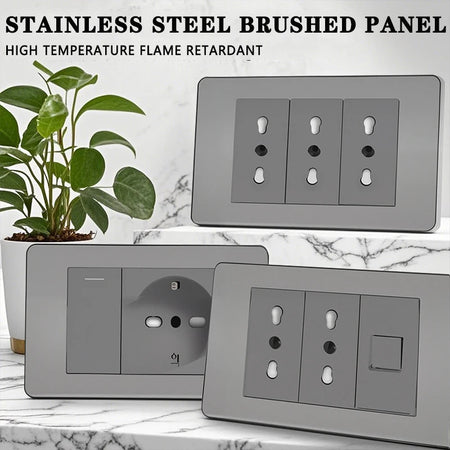 118 Grey Tuya Wifi Wall Socket &ndash; USB Type-C Brushed Finish