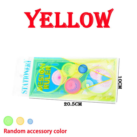 Drawing Stencils Set Geometry Spirograph Art Crafts Educational Toy Yellow