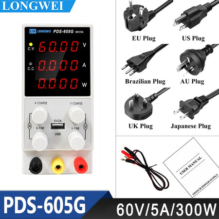 Longwei PDS-3010G - Adjustable 0-30V 10A Lab Bench Power PDS-605G(60V 5A) / CHINA / 110 V