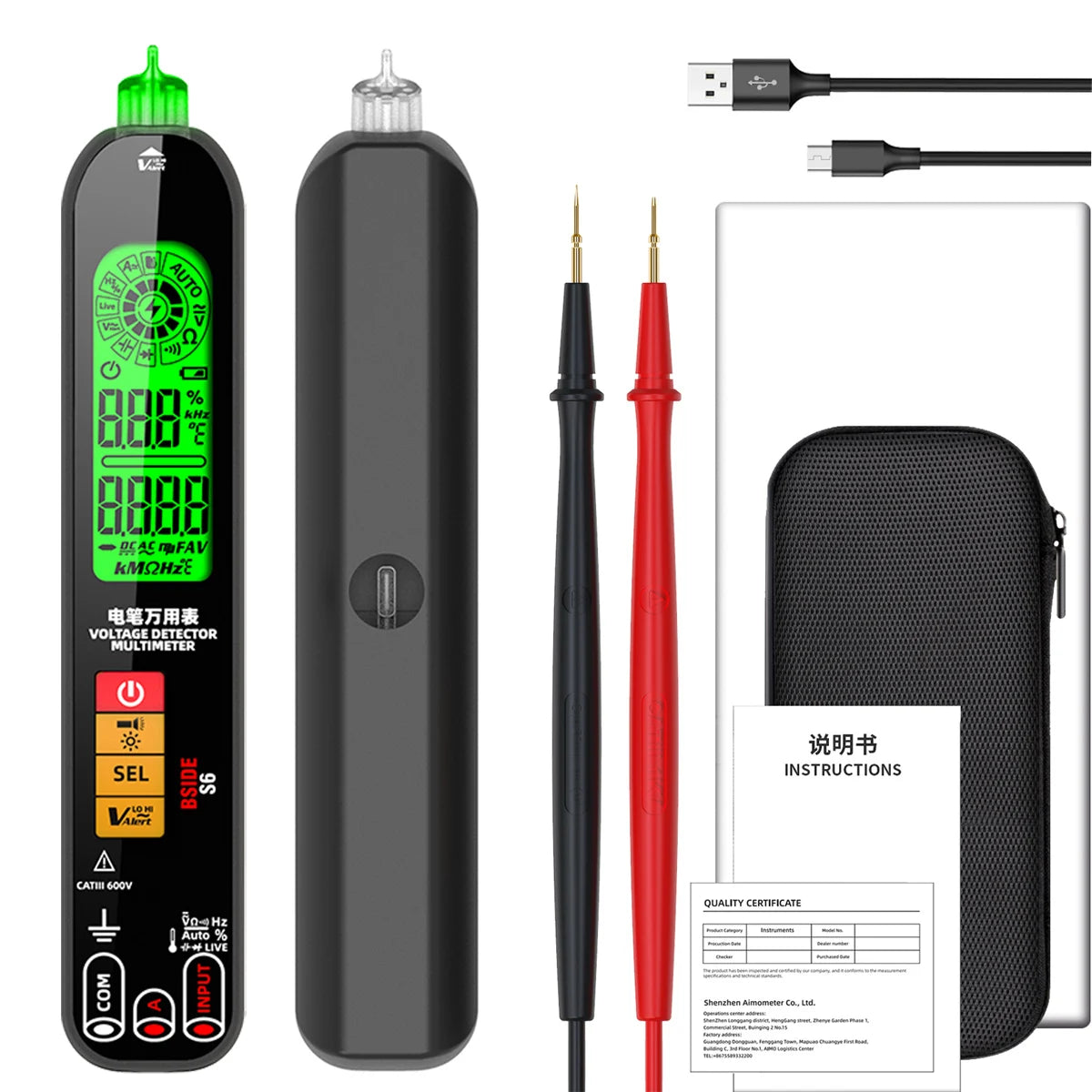 BSIDE S6 Voltage Tester Pen - Non Contact Live Detection