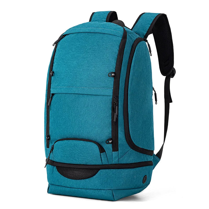 Soccer Basketball Backpack With Shoes Pack &ndash; Large Capacity Blue