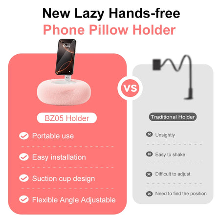 Plush Pillow Magnetic Phone Bracket &ndash; Adjustable Angle For Comfortable Viewing