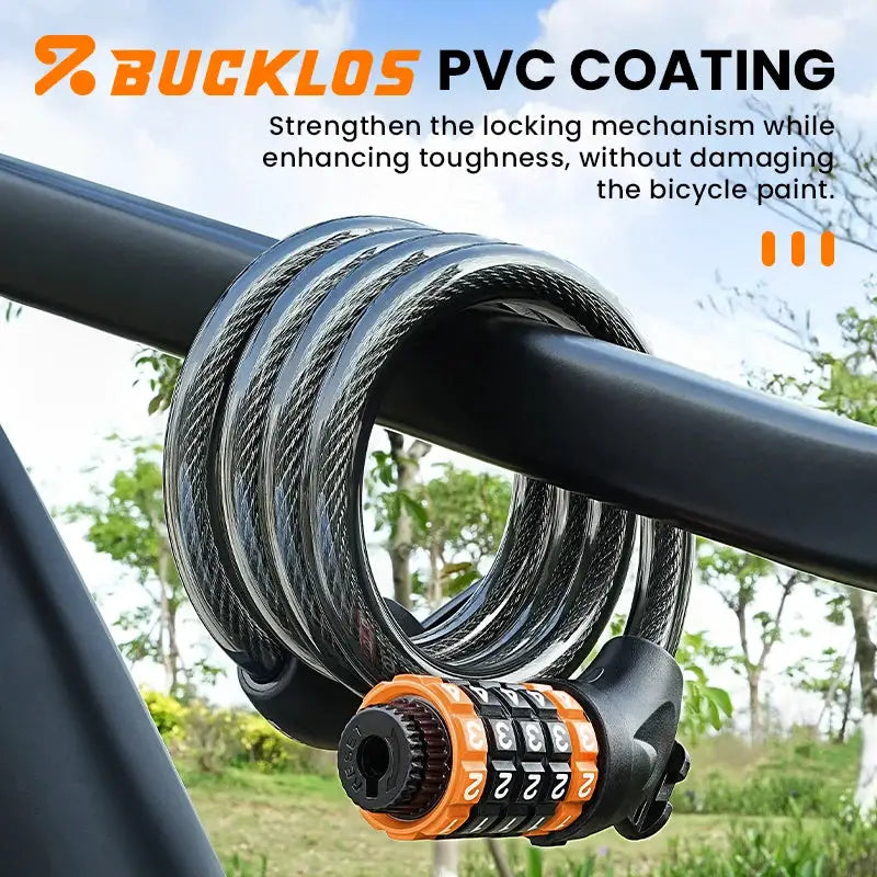 BUCKLOS Anti-theft Bicycle Cable Lock 5-digit Bike Password Lock 1.03M Steel Cable Zinc Alloy E-Bike Locks Bicycle Accessories by InterCyprus Trading Ltd