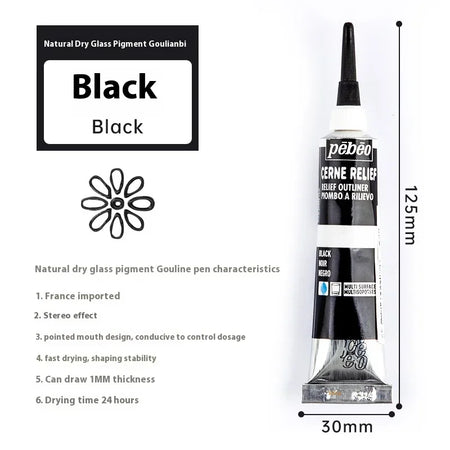 Pebeo Acrylic Paint 20ml Tube &ndash; Waterproof Multi Surface 20ml Black