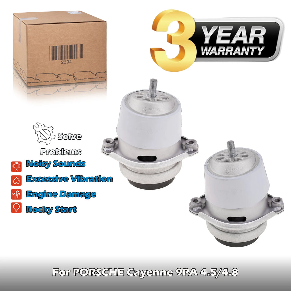 Левые и правые гидроопоры двигателя, металл и резина для Porsche Cayenne 9PA 2002-2010