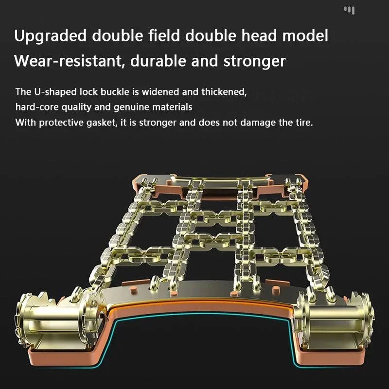 Anti-Skid Iron Car Tire Snow Chains &ndash; 165-195mm Tire Width